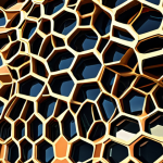 **

Prompt: Biomimicry architecture, honeycomb structure building, strong, lightweight, material-saving, sustainable design, futuristic.

**